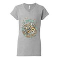 thumbnail image 2 of Wild Bobby I Only Told The Moon, Moon Phases Daisies and Butterflies Vintage Women Standard V-Neck Tee, Heather Grey, XX-Large, 2 of 6