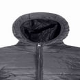 thumbnail image 4 of Men's Packable Down Alternative Jacket Hooded Lightweight Puffer Jacket for Travel Outdoor Hiking Dark Grey Size L, 4 of 7