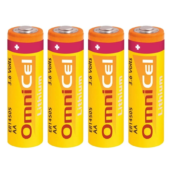 4x OmniCel ER14505 3.6V 2400mAh AA Lithium Button Top Battery RFID Beacons AMR
