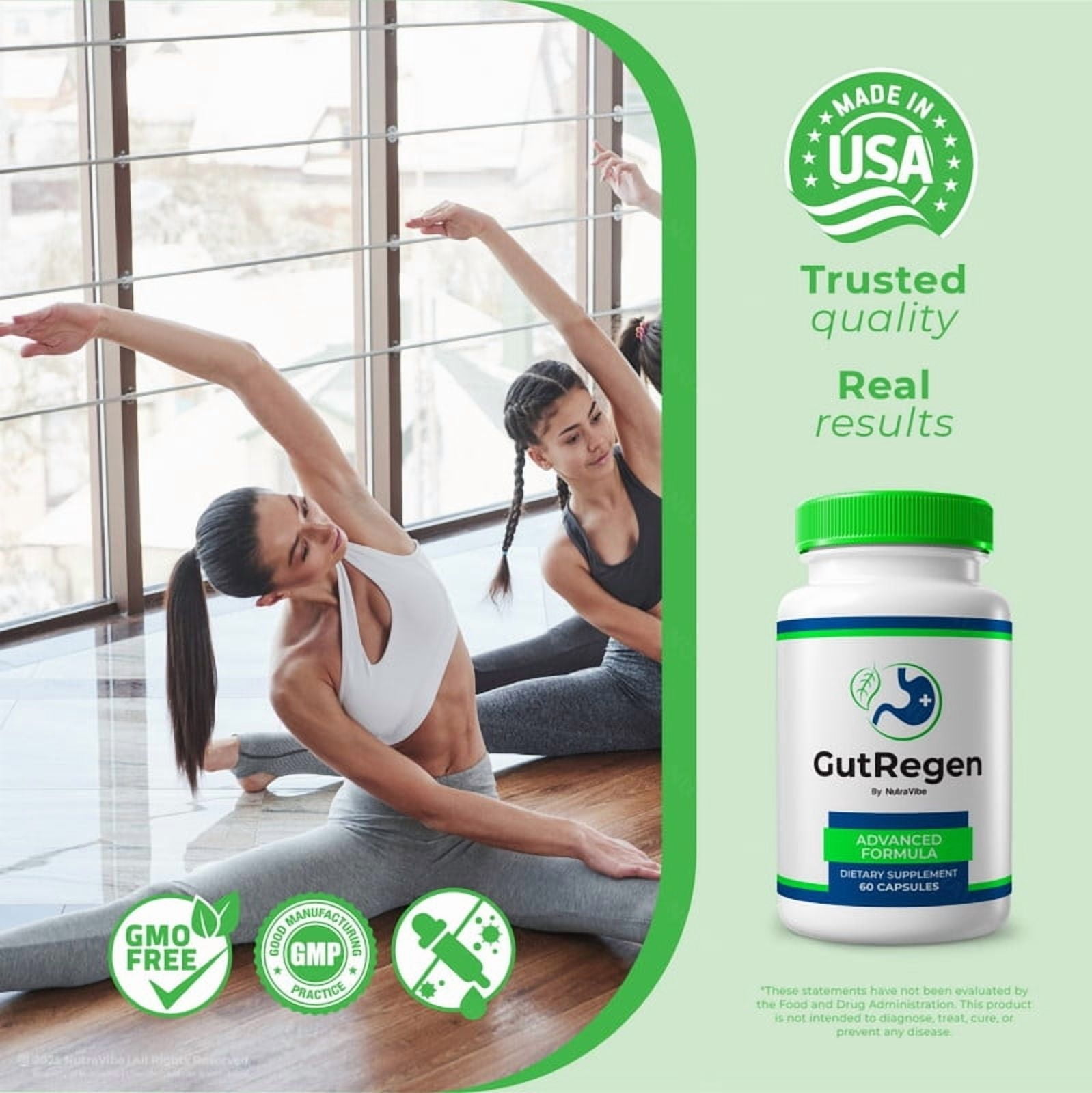 (2 Pack) GutRegen Capsules – Gentle Gut & Digestive Support Formula for Balance & Wellness | Easy-to-Take Capsules (120 Capsules)