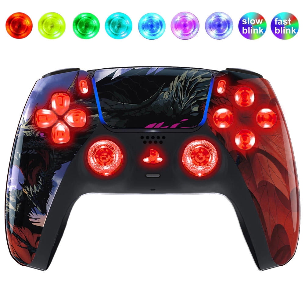Silent Modz Clear Crystal LED Light Up PS5 Controller with