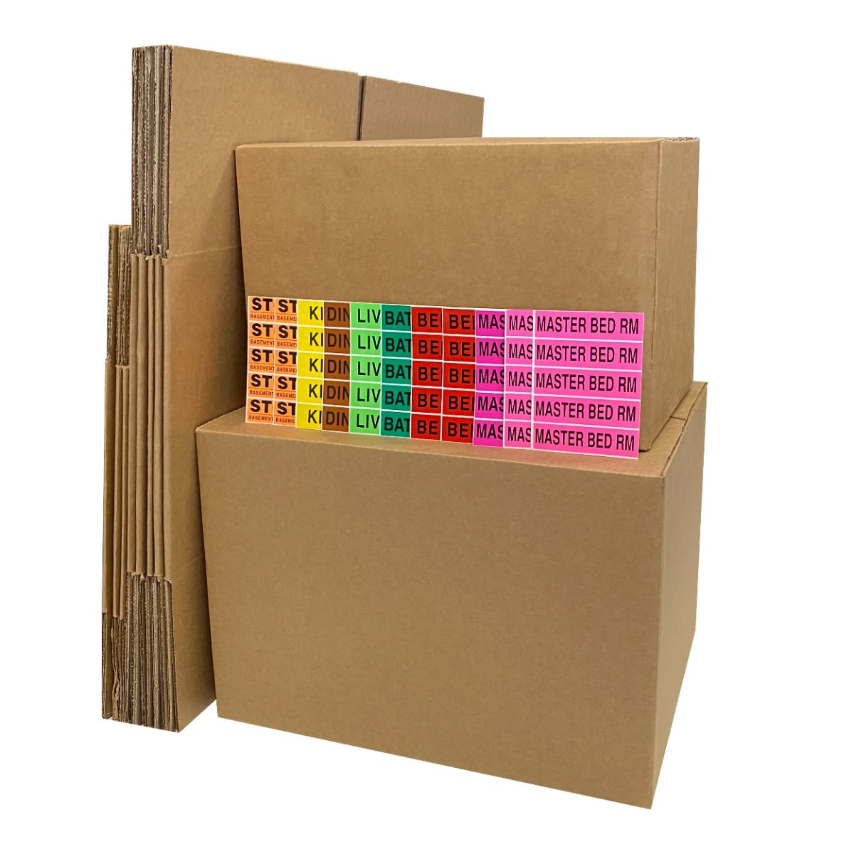 UBMOVE Moving Box Combo Pack - 4 Smalls, 6 Mediums, & Moving Labels