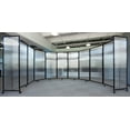 thumbnail image 3 of Versare Polycarbonate Room Divider 360 Portable Wall Partition | Freestanding Office Dividers | Locking Wheels | Privacy Screen Panels - 25' x 6'10" Clear Thermoplastic Polymer, 3 of 5