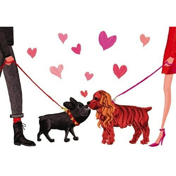 Carte de la Saint-Valentin 86406.14 Chiens et Cœurs Carte de la Saint-Valentin