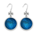 thumbnail image 1 of Starry Night Taurus Zodiac Constellation Bow Earrings Drop Stud Pierced Hook, 1 of 3