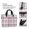thumbnail image 4 of 16" Laptop Briefcase, Detachable Anti-Slip Shoulder Strap, Multi-Compartment Work Travel Bag Purple-pink Checkered Pattern, 4 of 8