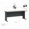 thumbnail image 3 of Series A 72W Office Desk in Slate and White Spectrum - Engineered Wood, 3 of 7