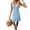 Light Blue, variant on Busydd Sundresses for Women Fashionable Ribbed Square Neck Ruffle Summer Dress Solid Color Sleeveless Casual Vacation Dress L