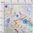 thumbnail image 2 of oneOone Polyester Spandex Medium Blue Fabric Kids Craft Projects Decor Fabric Printed By The Yard 56 Inch Wide, 2 of 4