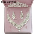 thumbnail image 2 of SmartBy Women Faux Pearl Rhinestone Pendant Necklace Earrings Crown Tiara Jewelry Set, 2 of 8