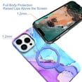 thumbnail image 3 of Allytechgroup Ultra Slim Case for iPhone 15 Pro Max wth Fashion Marble Pattern, Foldable Ring Kickstand Magnetic Cover Support Wireless Charging Full Body Protection Shockproof Case - Blue, 3 of 6