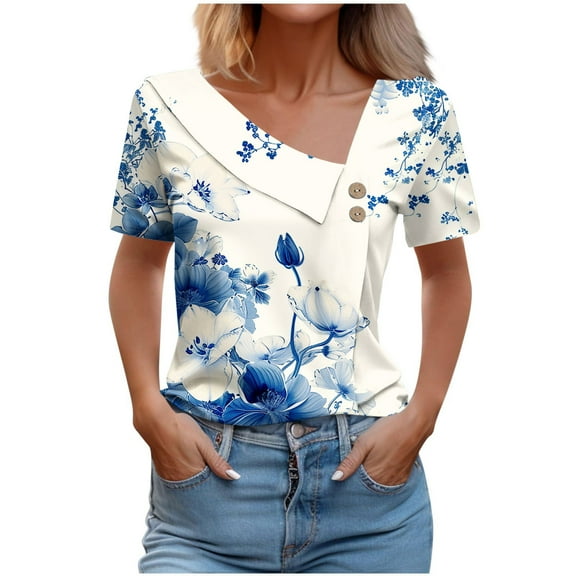 Women Short Sleeve Tops Trendy Short Sleeve Shirts for Women Pack Womens Summer Shirts with Sleeves