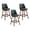 Black, variant on ROME + OAK Rowan 26" Swivel Counter Stool in Walnut Finish with White Fabric Seat, Set of 3