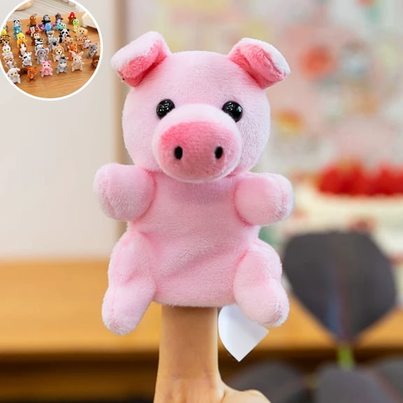 Hand Finger Puppet Pig Plush Finger Toy - Cartoon Animal Interactive Story Finger Pupppet Toy Doll Birthday Gift