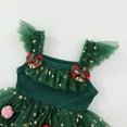 thumbnail image 5 of FAOWME Big Child Girls Christmas Dress Fly Sleeve Star Print Mesh Comfortable Fashion Tutu Dresses For Holiday Party Green 18-24 Months, 5 of 7