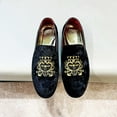 thumbnail image 6 of Men's Luxury Velvet Penny Loafers Shoes Embroidery Suede Dress Loafers Daily Boats Shoes for Party Wedding Prom, 6 of 7