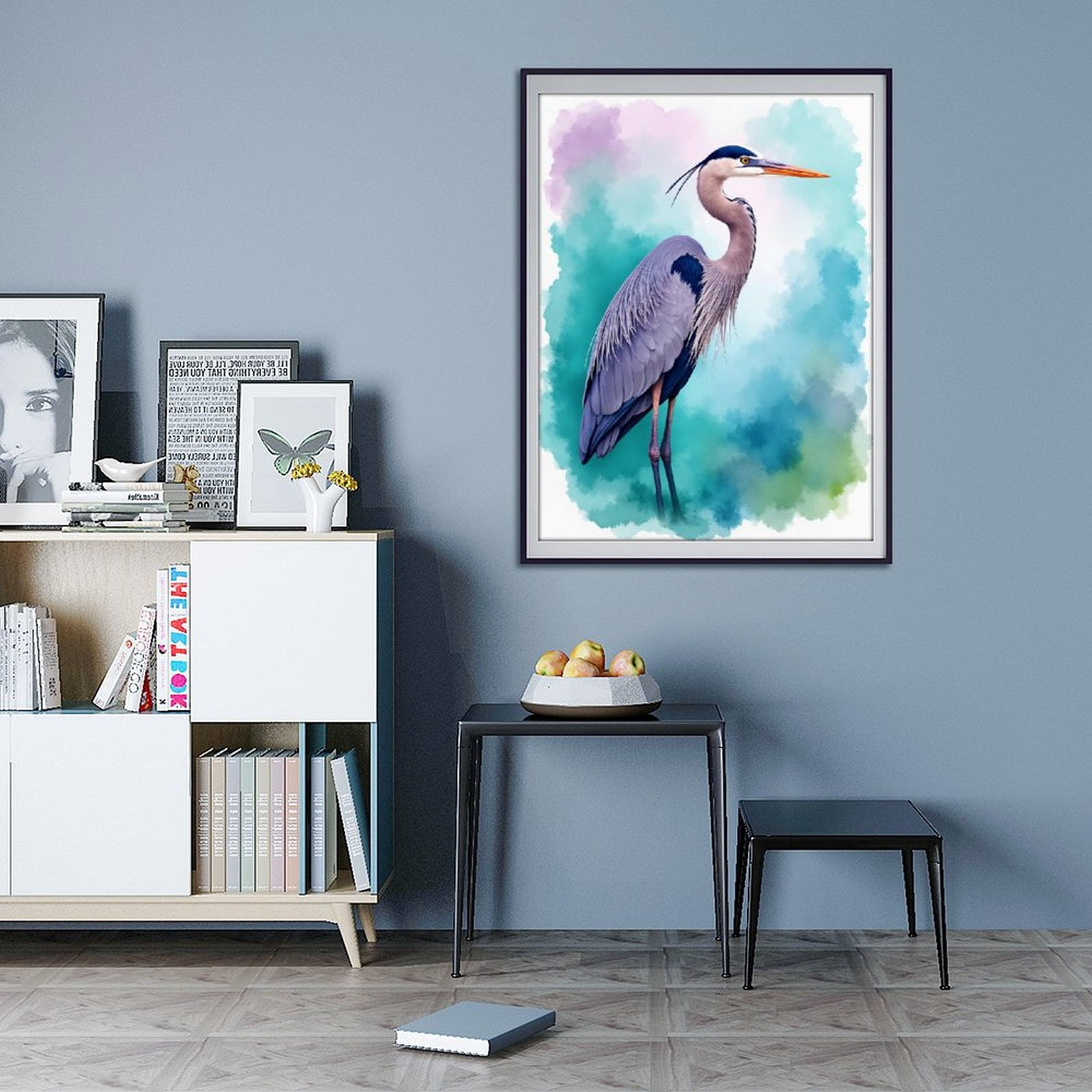 Diamond Art Kits for Adults - 5d Blue Heron Watercolor Art Diamond Painting for Adults, Diamond Art for Adults Beginners, Diamond Painting Kits for Adults for Home Wall Decor