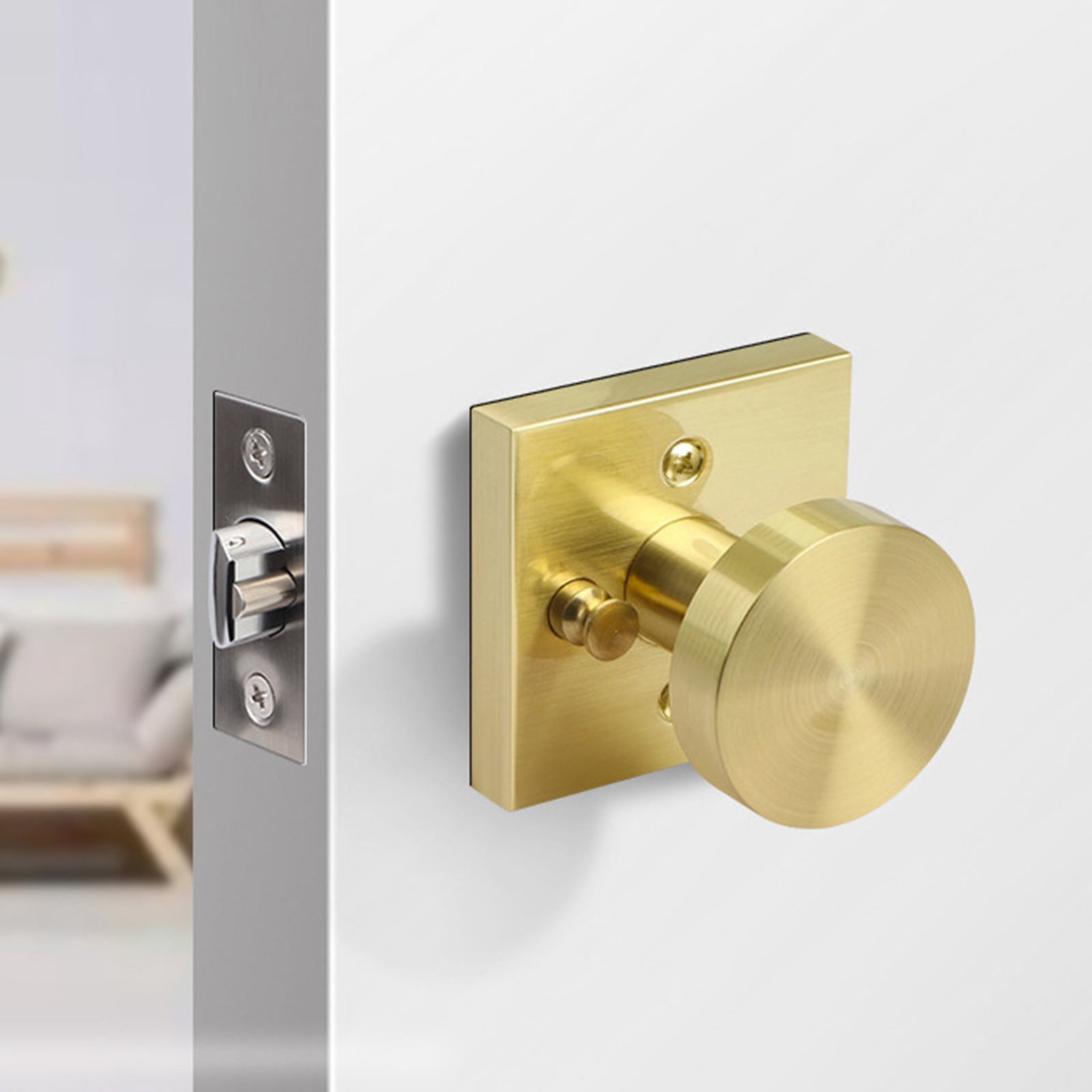Brushed Gold Door Knobs Interior Square Styles Door Knobs Gold Interior Door Knobs Upgrades for Bedroom & Bathroom Use