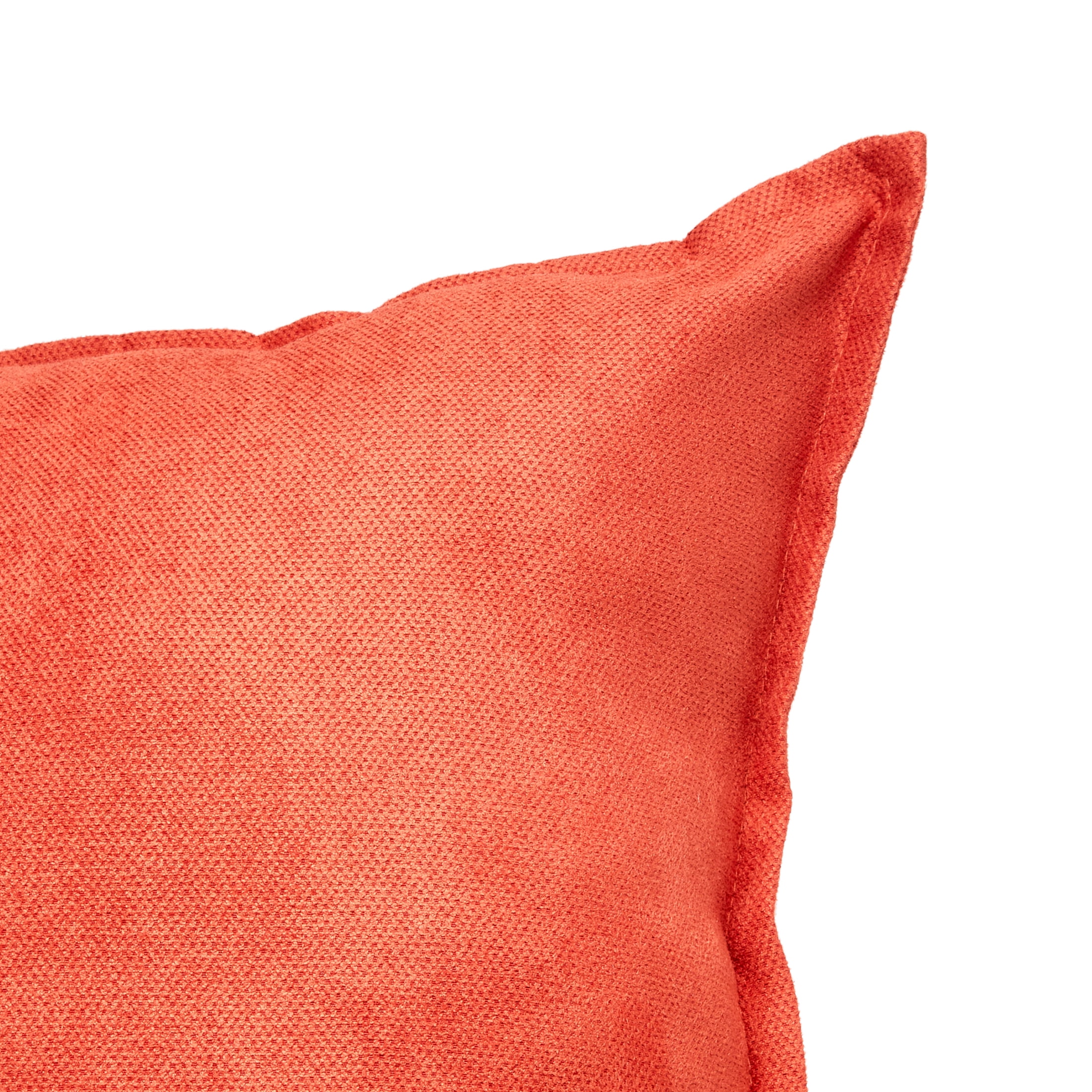 Mainstays Faux Suede Decorative Throw Pillow with Flange, 18" x 18", Baked Clay
