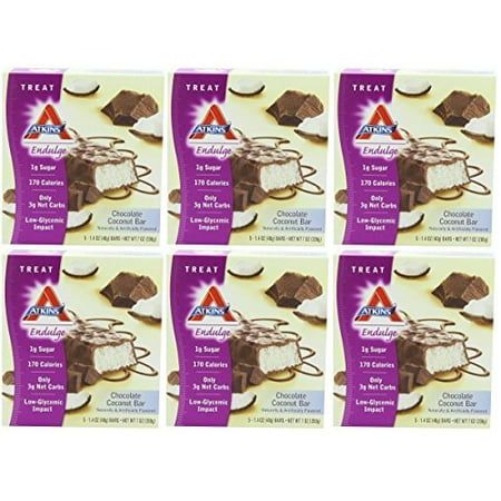 Atkins Endulge Treat, Chocolate Coconut Bar, 5 Count (Pack of