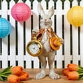 thumbnail image 6 of Bunny Figurine with Clock and Top Hat – Easter Rabbit Table Clock, Decorative Spring Home Accent, 6 of 6