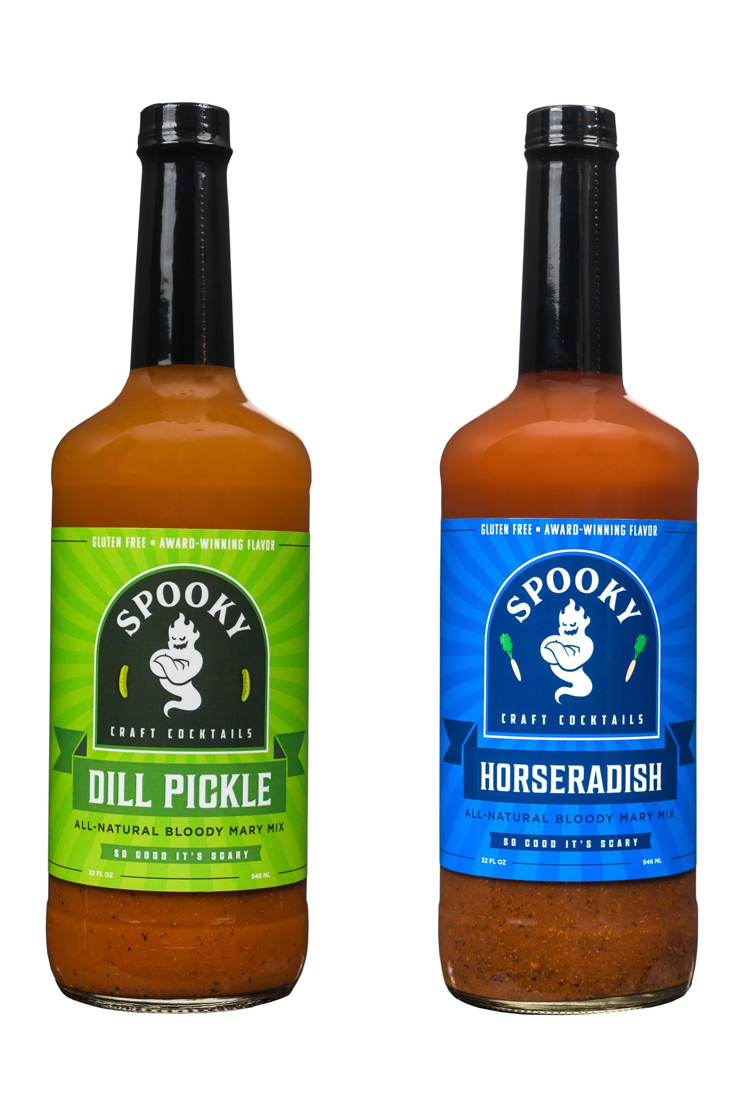 SPOOKY Dill Pickle and Horseradish Bloody Mary Mix Set, Low Carb, Low