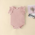 thumbnail image 4 of TOWED22 Baby Girl Clothes Newborn Cute Ruffle Short Sleeve Romper Floral Shorts Summer Outfits with Headband 0-18 Months(Pink,3-6 M), 4 of 7