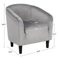 thumbnail image 4 of Easyfashion Upholstered Barrel Arm Accent Tub Chair, Gray Velvet, 4 of 9