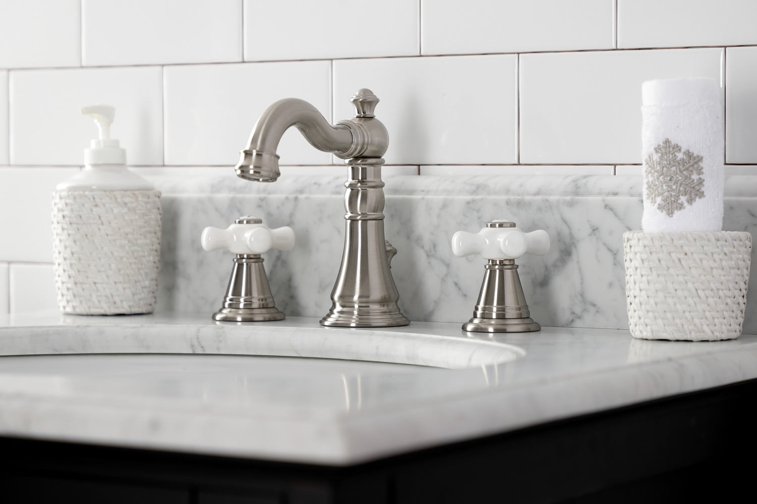 Fauceture FSC1978APX American Classic Widespread Bathroom Faucet with Pop-Up Drain, Brushed Nickel