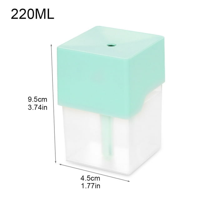 pitrice Humidifier USB Electric Humidifiers 220ML Sprayer A9 Top Fill with LED Night Light Home Improvement for Baby Plant White Blue 1Set