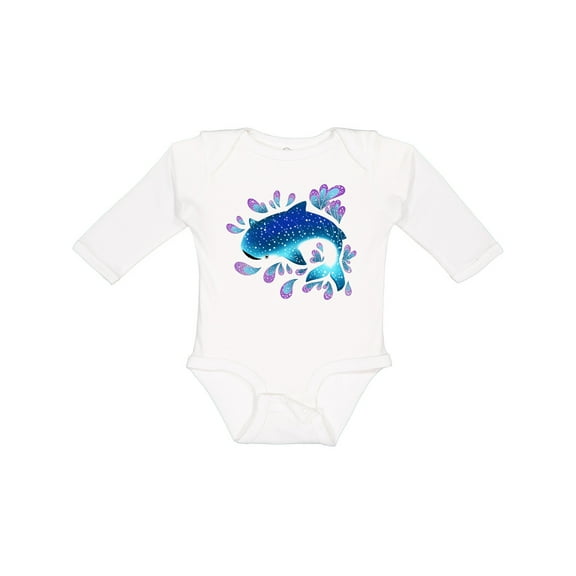 Inktastic Cute Whale Shark Boys or Girls Long Sleeve Baby Bodysuit