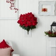 thumbnail image 3 of Nearly Natural 24" Poinsettia Plastic Artificial Plant (Set of 2), Red, 3 of 4