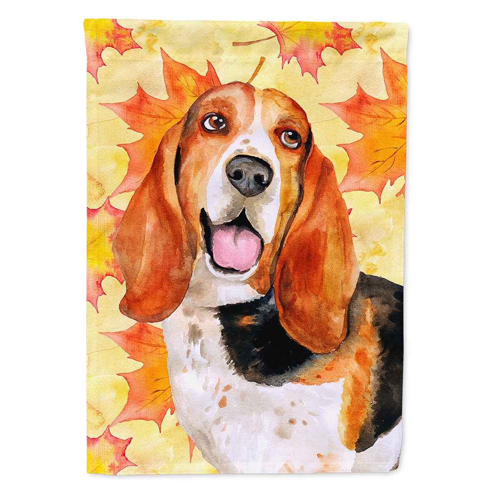 Basset Hound Fall Garden Flag
