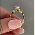 thumbnail image 5 of SOLITAIRE JEWELS 2.5CT Oval Stone With Side Stone Classic Trilogy Moissanite Engagement Ring 18K Yellow Gold, 5 of 7