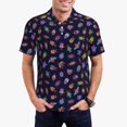 thumbnail image 1 of Vsdgher Polos à Imprimé d'Insectes Colorés pour Hommes, Polo Extensible à Manches Courtes pour Hommes, Chemises pour Hommes-Grand, 1 of 6
