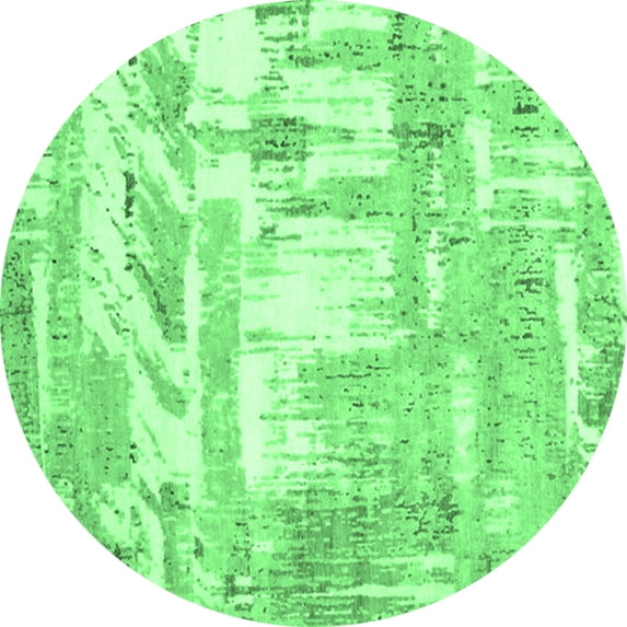 Ahgly Company Indoor Round Oriental Emerald Green Industrial Area Rugs, 6' Round
