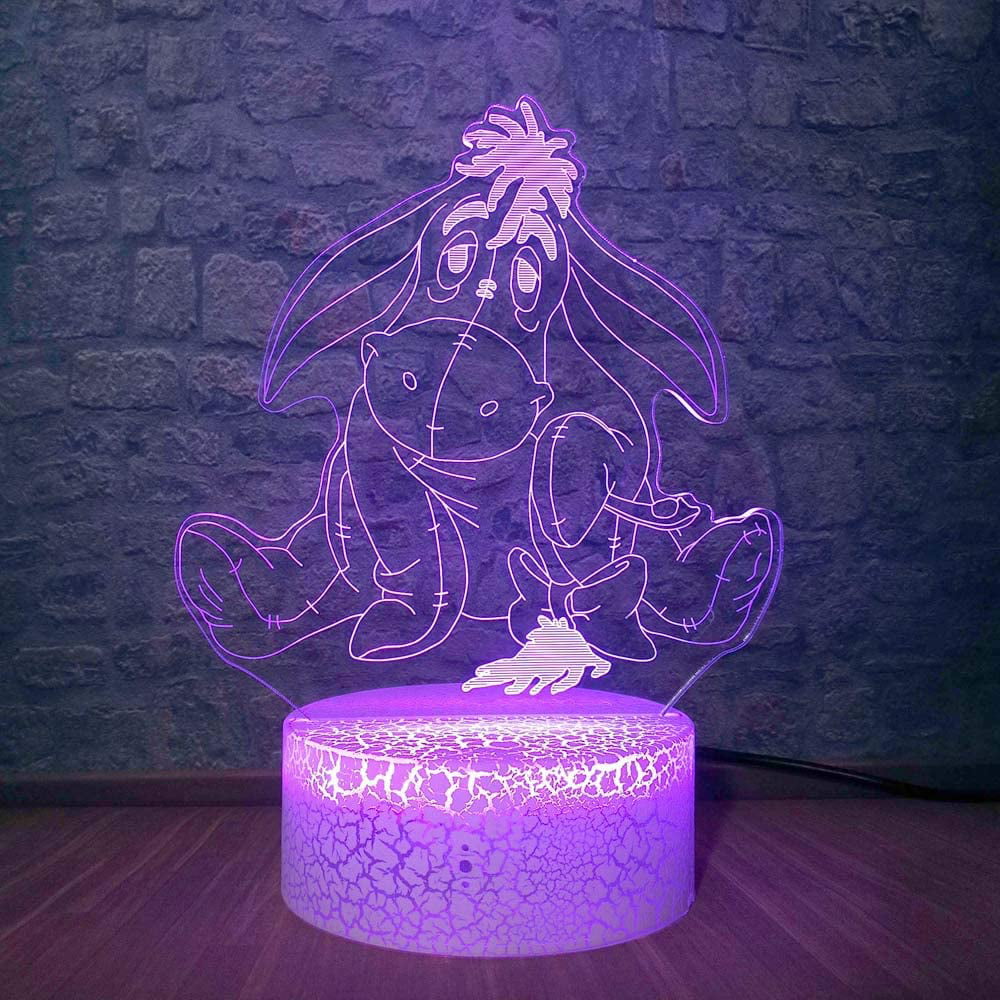 Mermaid 3D Visual Night Light 7 Color LED Desk Table Lamp Creative Kid Xmas Gift 