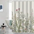 thumbnail image 5 of Wildflower Botanical Shower Curtain for Bathroom Decor Floral Flower Plant Green Leaves Bathroom Accessories 72x72in, 5 of 7