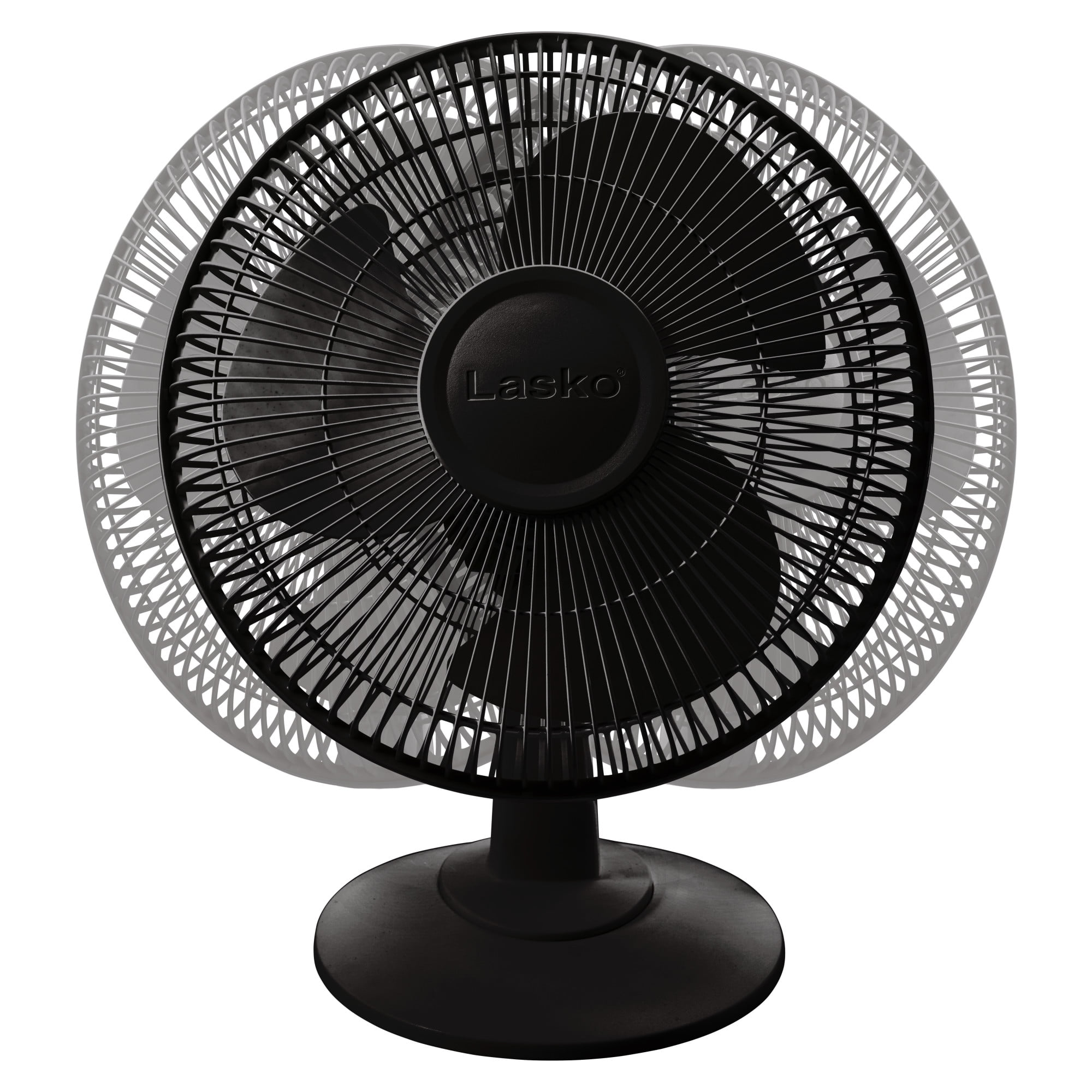 Lasko 12" 3-Speed Oscillating Table Fan with Tilt Back Head, Black, 2017
