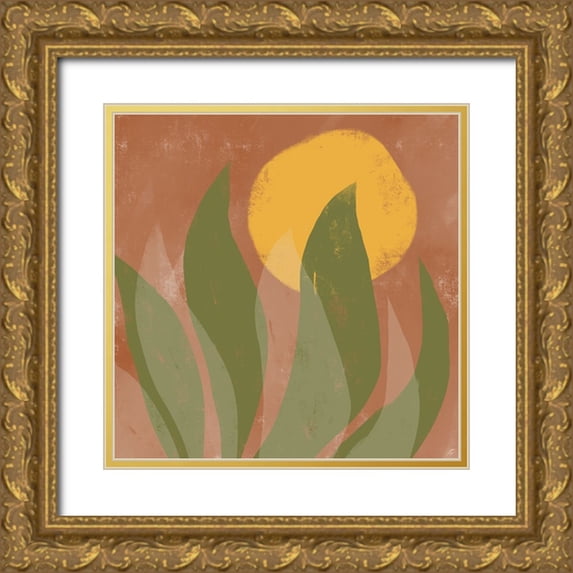 Lee, Judson 12x12 Gold Ornate Wood Framed with Double Matting Museum Art Print Titled - Aloe and Sun
