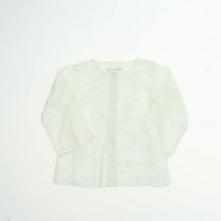 

Pre-owned Pottery Barn Kids Girls White Long Sleeve Shirt size: 12-18 Months
