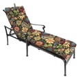 thumbnail image 4 of Jordan Manufacturing 74" x 22" Gaya Pizzazz Multicolor Floral Rectangular Outdoor Chaise Lounge Cushion with Ties and Hanger Loop, 4 of 14