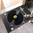 thumbnail image 5 of Bathroom Rugs Record Player Creatives Policy Radio Floor Mat Carpet Home Living Room Door Mat Dirt-resistants Non-slip Floor Mat Area Rug Dark Gary 40x60cm, 5 of 6