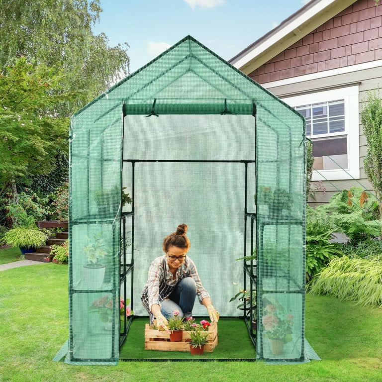 Gymax Portable Walk-in Greenhouse for Home & Backyard, 56''x56