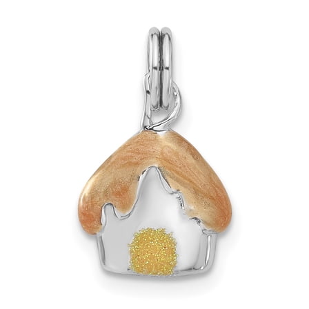 Sterling Silver Enameled House Charm