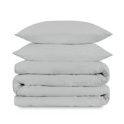 Purity Home 100% Cotton 400TC Cool & Crisp Duvet Set King Light Gray