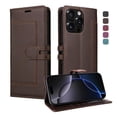 thumbnail image 1 of Premium Wallet Case for iPhone 16 Pro with Card Slots & Kickstand, Flip Cover Brown, 1 of 7