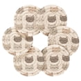 thumbnail image 7 of Yayeee 6 PCS Drink Coasters with Holder Set Woven Absorbent Round Tabletop Hot Pad, Light Gray Cat Pattern, 7 of 7