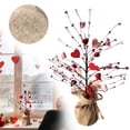 thumbnail image 1 of Hgoty 18" Red Berry Valentine's Tree w/ Burlap Base - Rustic Tabletop Decor for Mantel, Dining & Wedding Centerpieces, 1 of 9