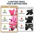 thumbnail image 4 of JMMD Baby Tricycle, 8-in-1 Folding Kids Trike with Adjustable Parent Handle, Safety Harness & Wheel Brakes, Removable Canopy, Storage, Stroller Bike Gift for Toddlers 18 Months - 5 Years, Pink, 4 of 9